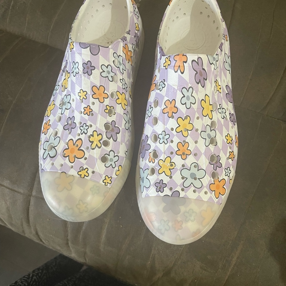 Native Purple and Yellow Flats with Cartoon Design